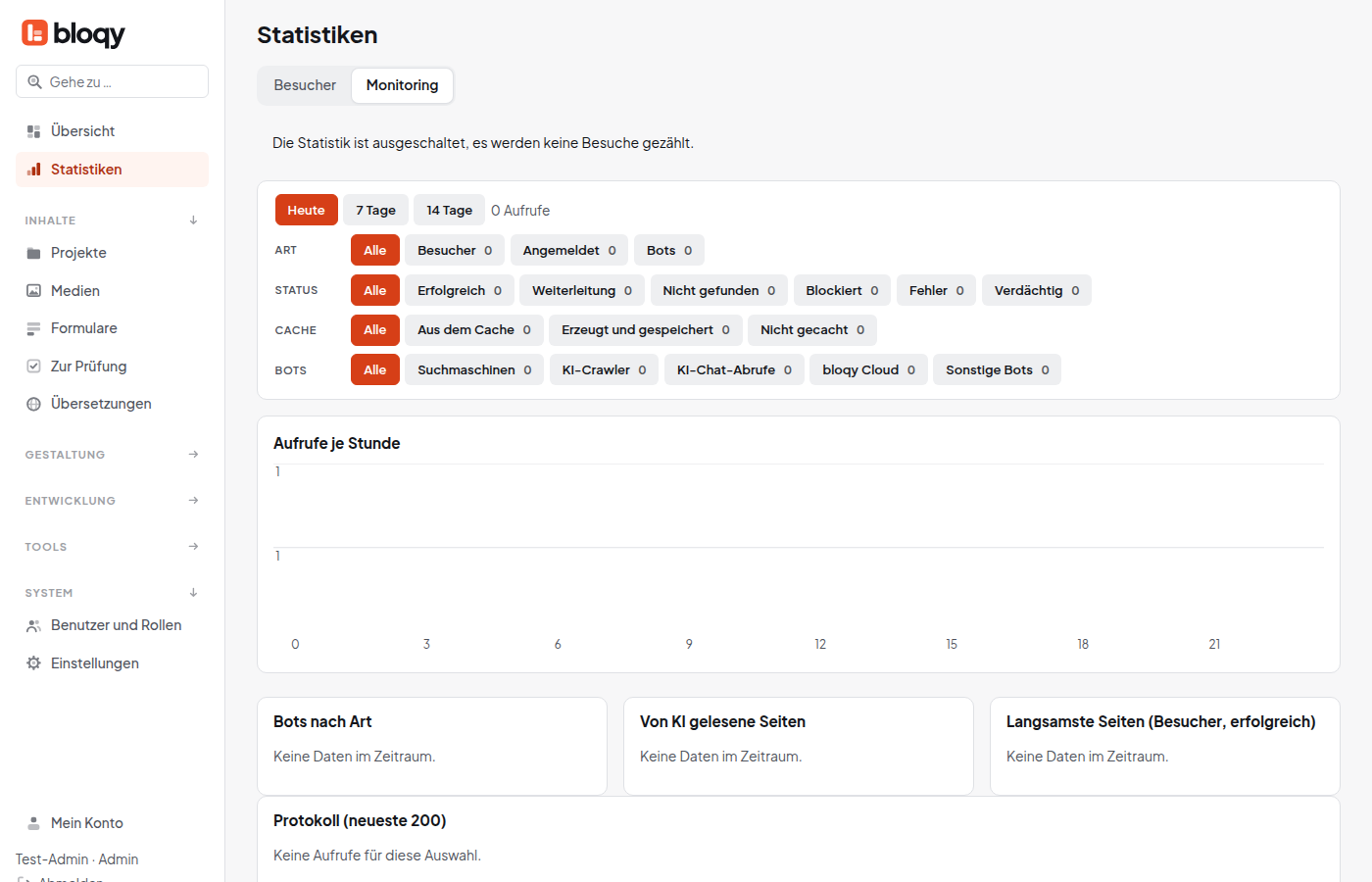 Monitoring mit Filtern und Protokoll